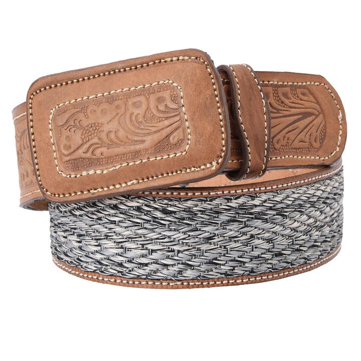 WHITE DIAMOND Men's Tan Western Belt