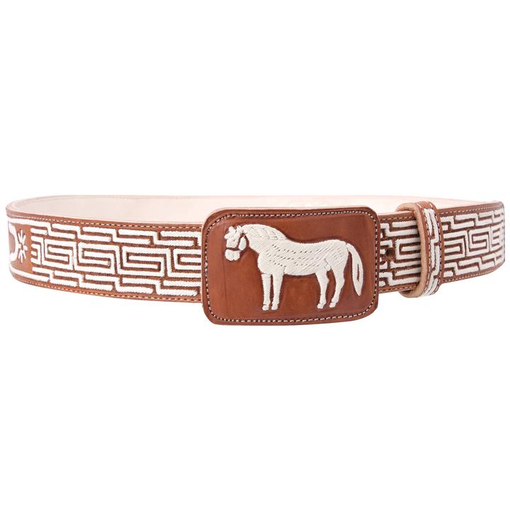 WHITE DIAMOND Men's Tan Pita Thread Belt