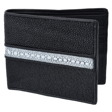 Men's Black Caiman Hornback Wallet