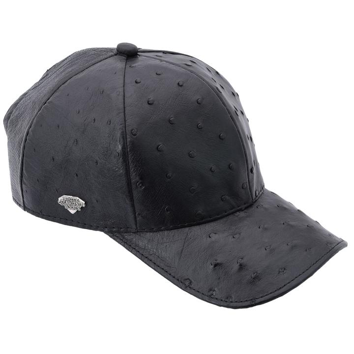 WHITE DIAMOND Full Quill Ostrich Black Cap