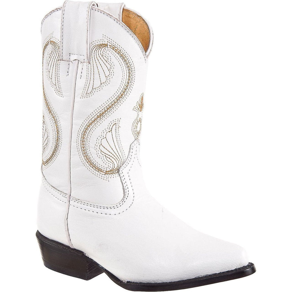 DIEGO'S Kids' White Goat Boots - Pointed Toe