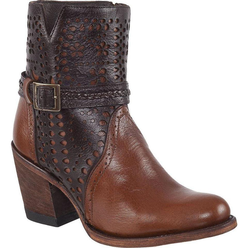 QUINCY Women's Cognac/Brown Boots - Round Toe