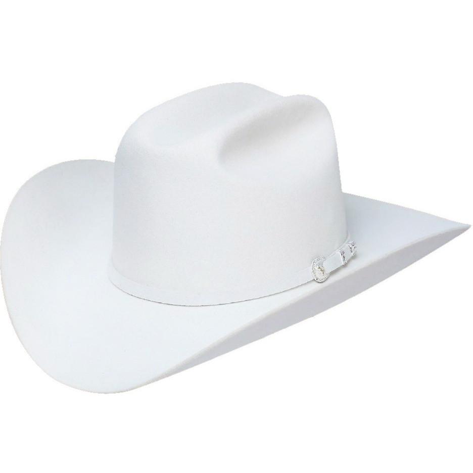 STETSON Men's White 10X Shasta Fur Felt Cowboy Hat