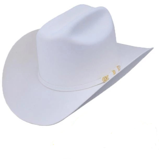 SERRATELLI Men's White 6X Beaver Felt Cowboy Hat