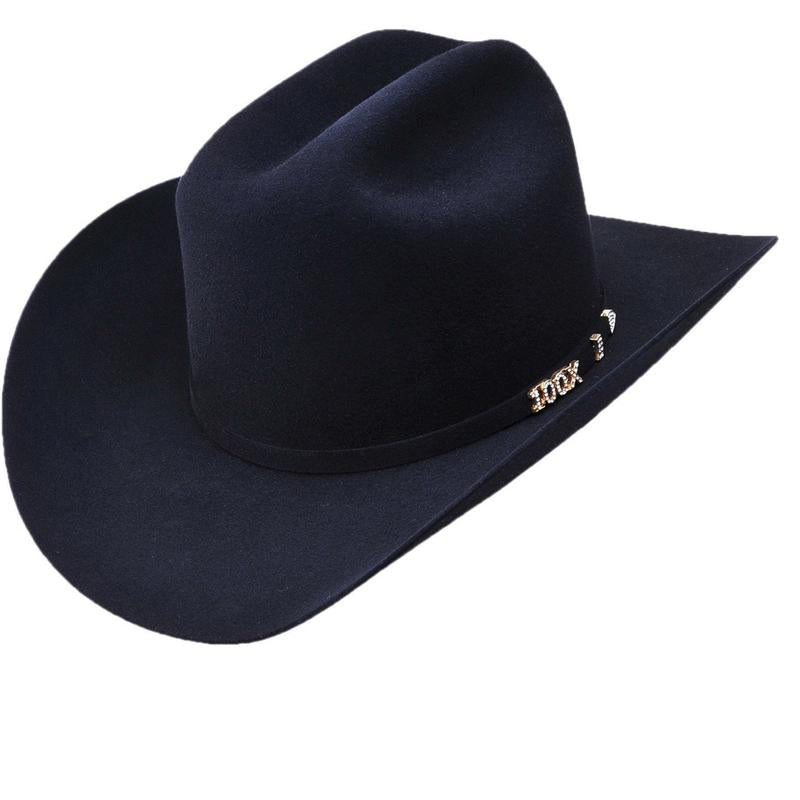 SERRATELLI Men's White 100X Beaver Felt Cowboy Hat