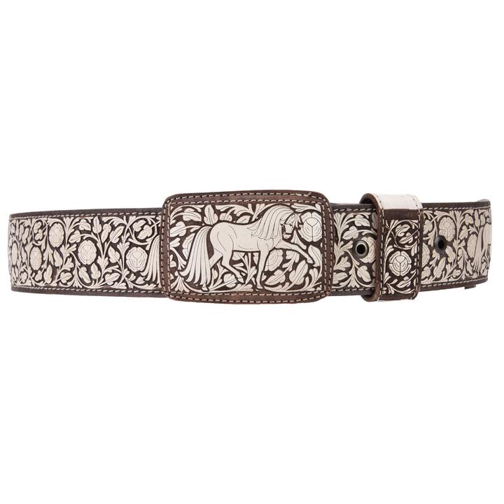 WHITE DIAMOND Men's Brown Laser Cut Western Belt – Rodeo Boots