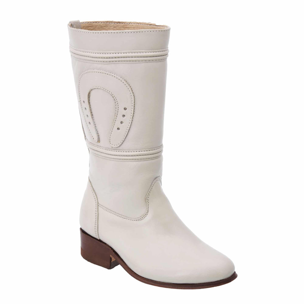 WHITE DIAMOND Women's Bone Equestrian Boots - Escaramuza